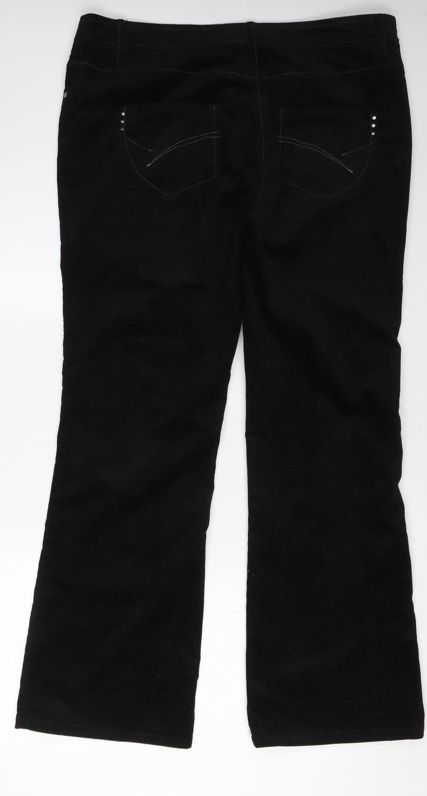 Next Women's Black Bootcut Corduroy Trousers Size 18