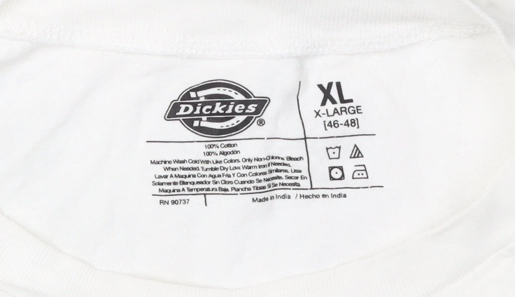 Dickies Men's White Regular XL Crew Neck T-Shirt
