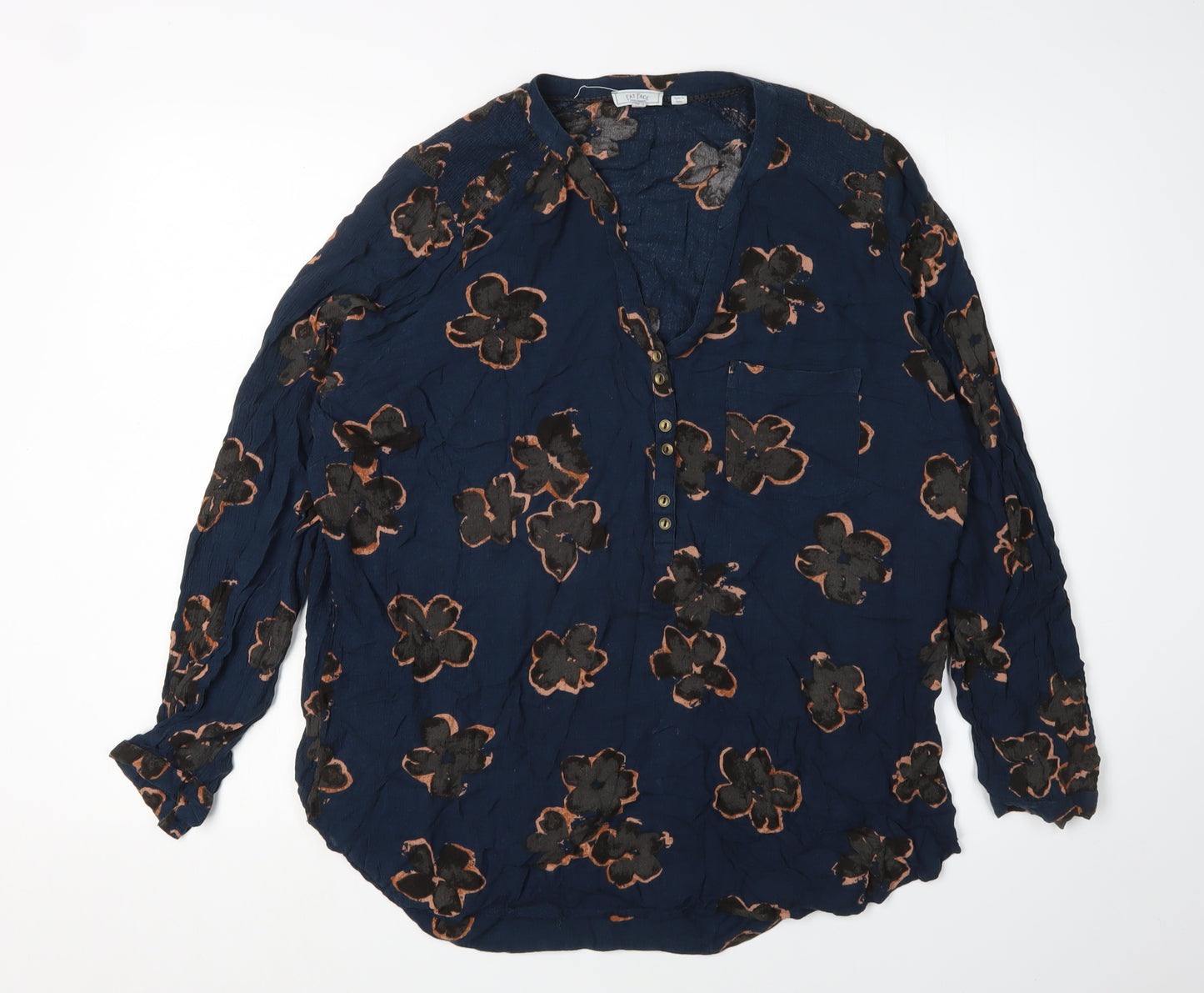 Fat Face Women's Blue Floral Tunic Blouse Size 16