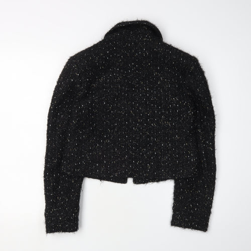 Chanel Women's Black Tweed Cropped Jacket Size 8