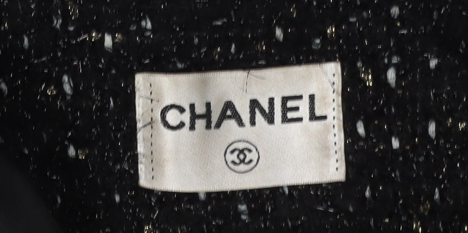 Chanel Women's Black Tweed Cropped Jacket Size 8