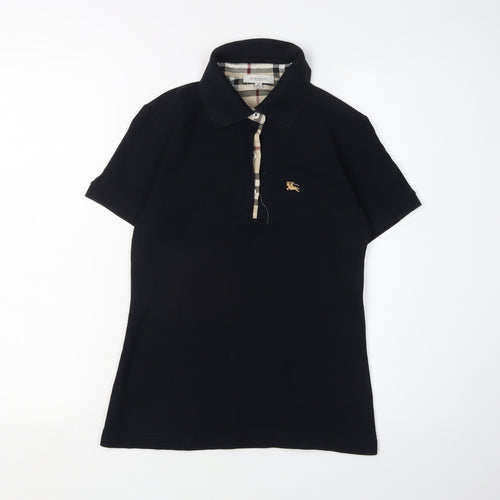 Burberry Women's Black Polo Shirt M - Classic Style