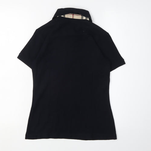 Burberry Women's Black Polo Shirt M - Classic Style
