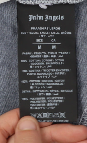 Palm Angels Men's Blue Logo T-Shirt M