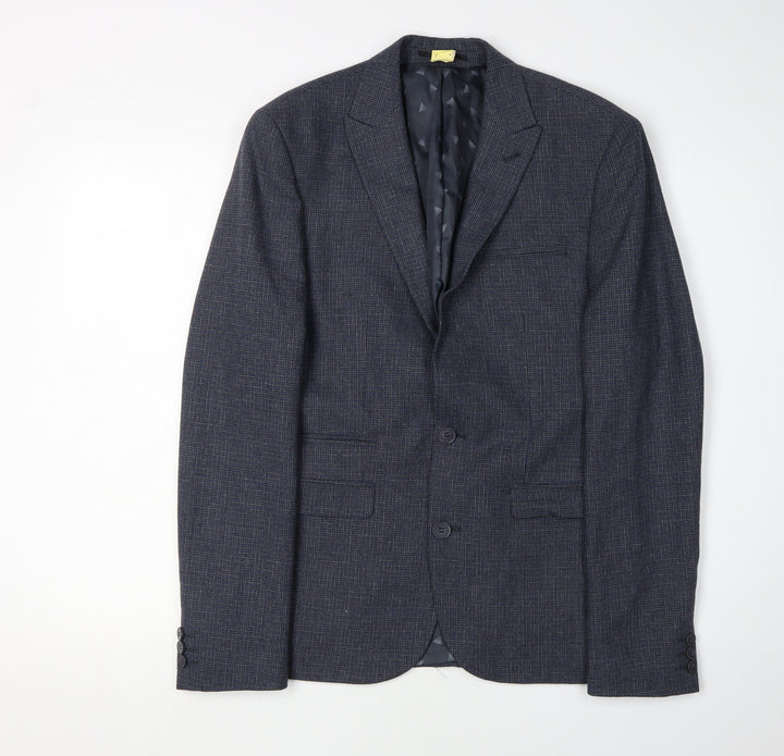 ASOS Men's Blue Check Slim Fit Blazer, Size 38