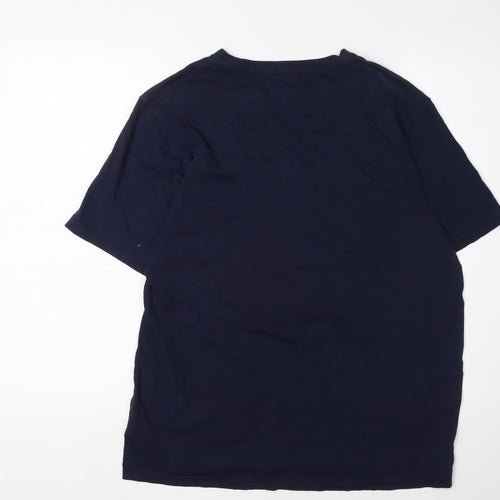 Gap Men's Blue Regular Fit Crew Neck T-Shirt, Size L