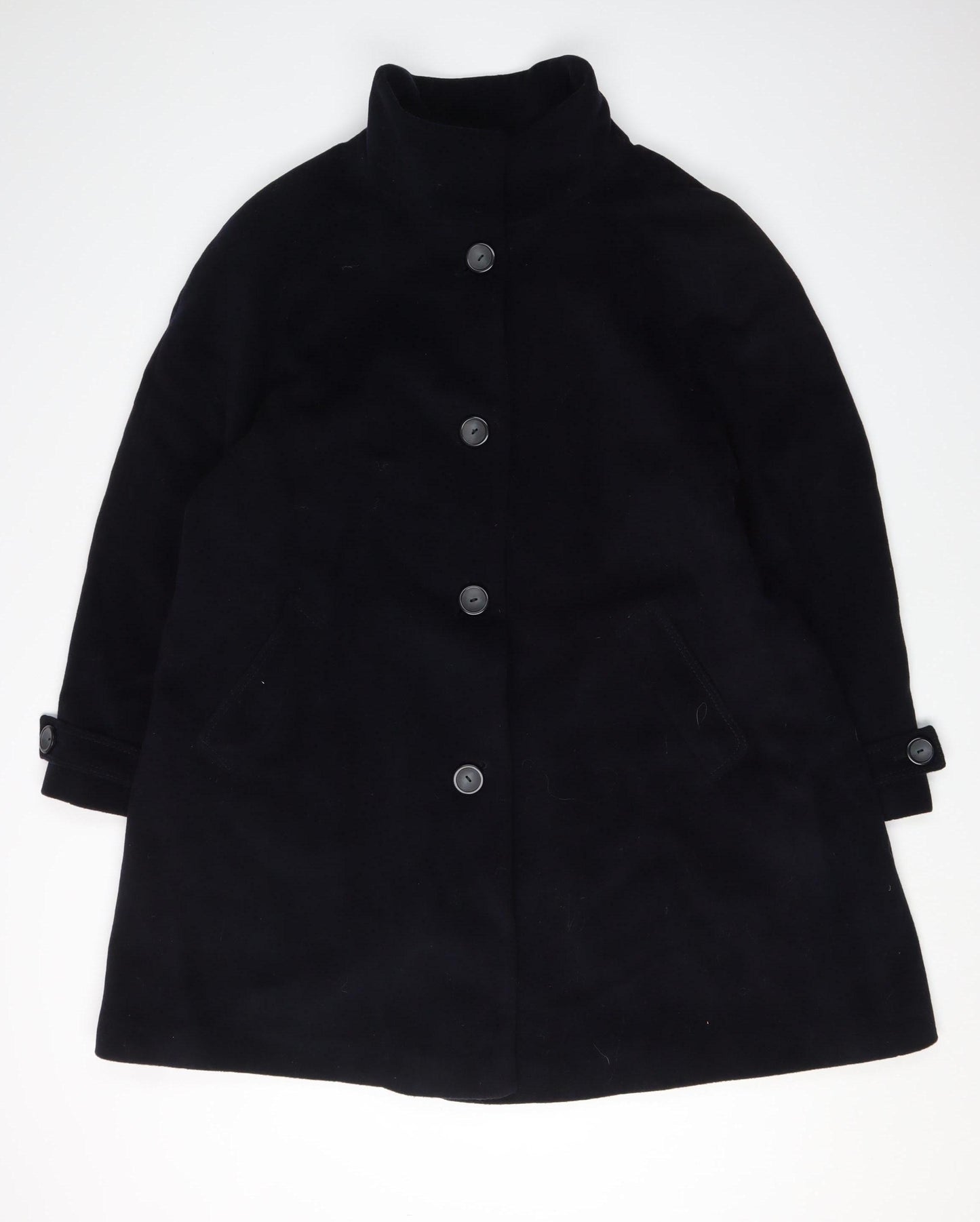 John Lewis Women's Black Wool Coat Size 18 - Classic Winter Wear