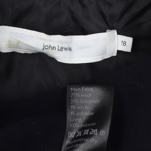 John Lewis Women's Black Wool Coat Size 18 - Classic Winter Wear