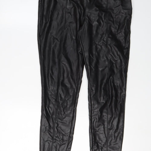 Topshop Women's Black Faux Leather Jeggings, Size 12