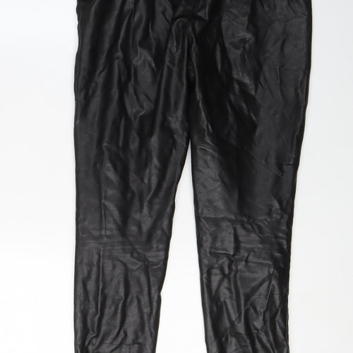 Topshop Women's Black Faux Leather Jeggings, Size 12