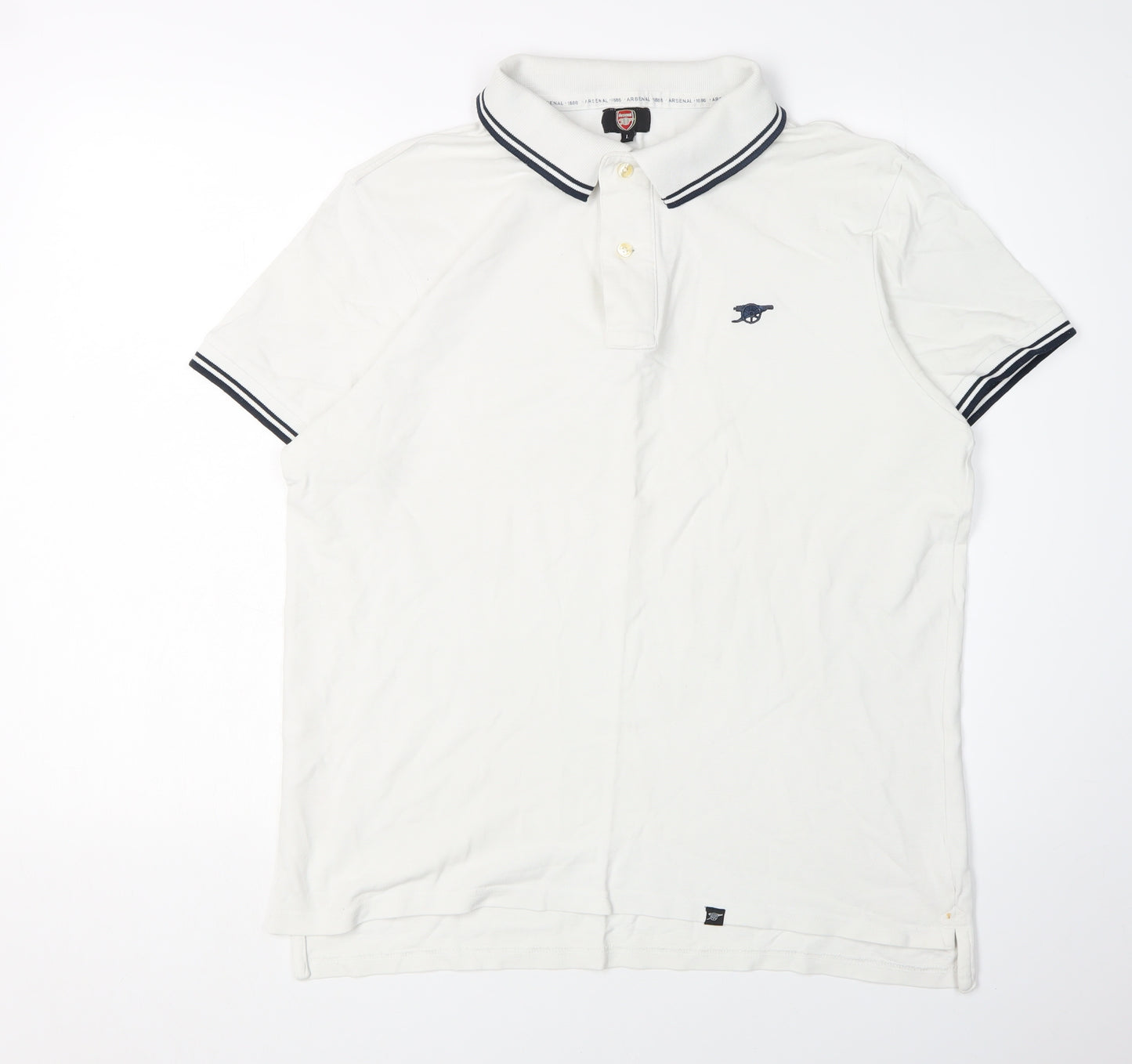 Arsenal Men's White Polo Shirt L Football Logo