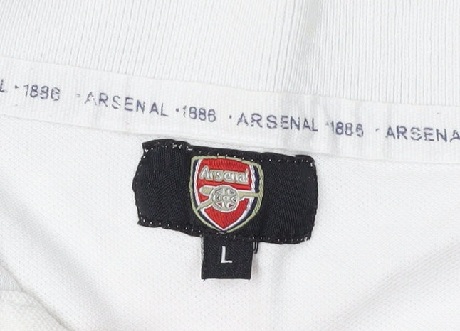 Arsenal Men's White Polo Shirt L Football Logo