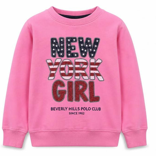 Beverly Hills Polo Club Girls Pink Pullover Sweatshirt 5-6 Years