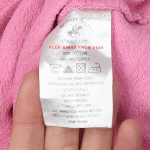Beverly Hills Polo Club Girls Pink Pullover Sweatshirt 5-6 Years