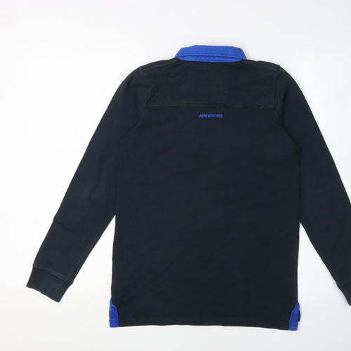 Rugby Heritage Boys Blue Polo - Long Sleeve Cotton Size 11-12