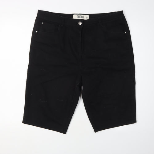 Yours Womens Black Size 16 Bermuda Shorts