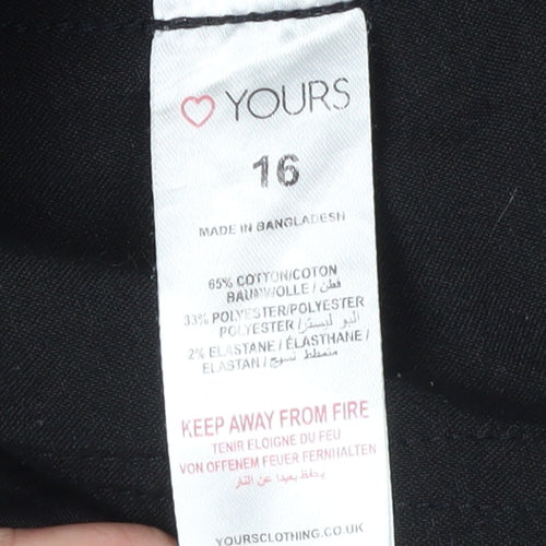 Yours Womens Black Size 16 Bermuda Shorts