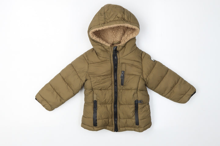 DKNY Boys Brown Puffer Jacket Nylon 24 Months