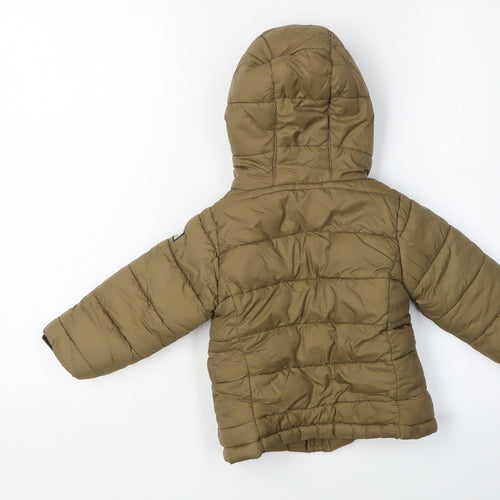DKNY Boys Brown Puffer Jacket Nylon 24 Months
