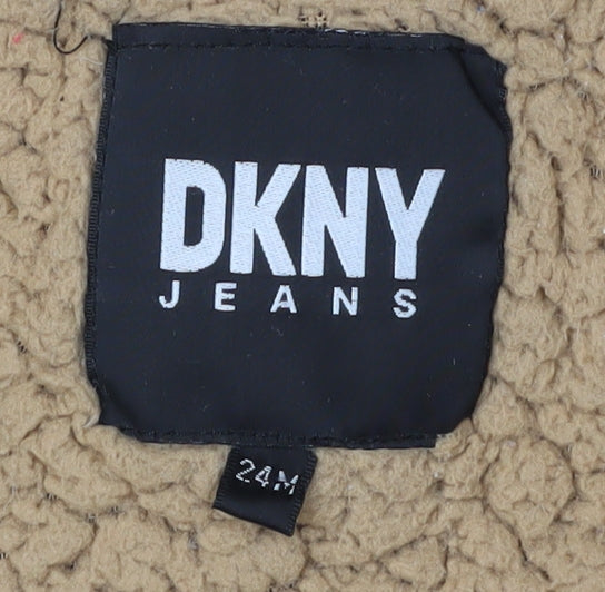 DKNY Boys Brown Puffer Jacket Nylon 24 Months