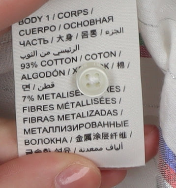 Superdry Women's White Striped Button-Up Shirt XS