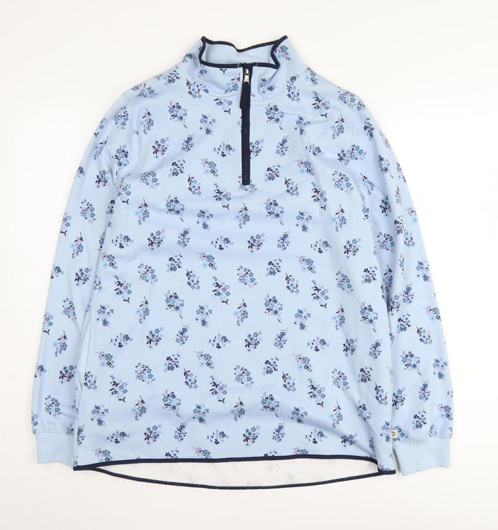 WoolOvers Women's Blue Floral Sweatshirt S