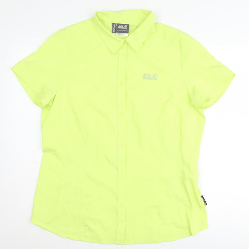 Jack Wolfskin Women's Green Button-Up Shirt, Size 18, Slim Fit