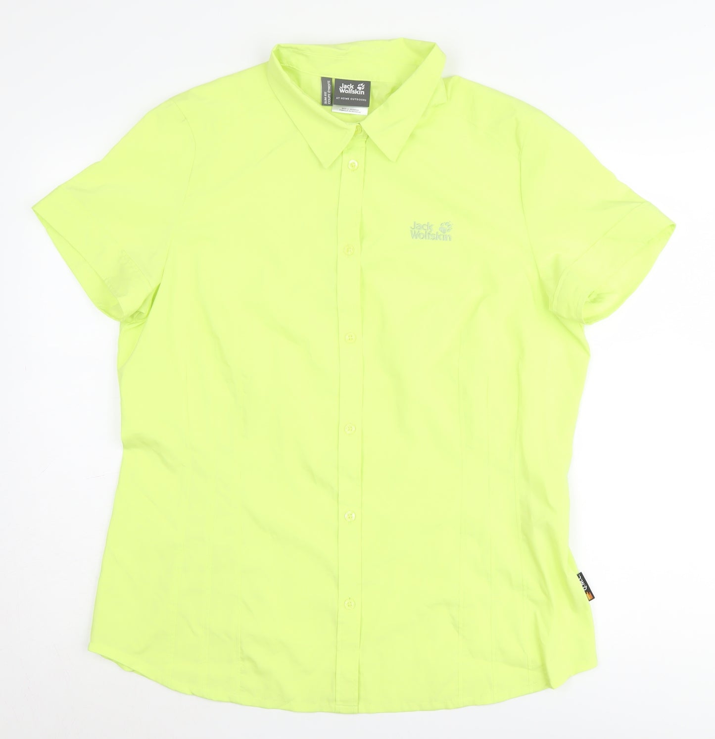 Jack Wolfskin Women's Green Button-Up Shirt, Size 18, Slim Fit