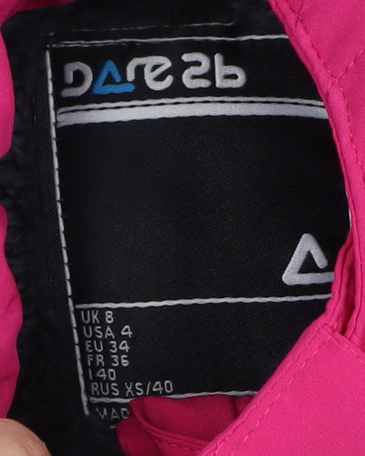 Dare 2b Women's Pink Ski Jacket Size 8 Hooded Zip