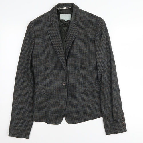 Jigsaw Women's Grey Check Suit Jacket, Size 10