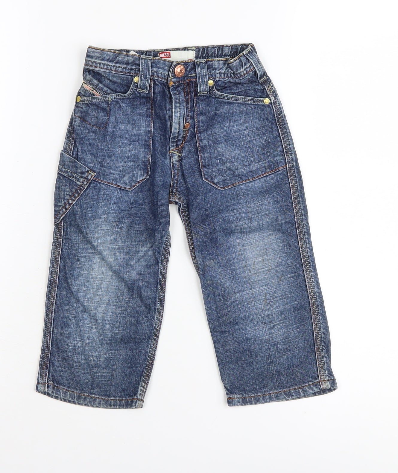 Diesel Unisex Baby Blue Cargo Jeans 18 Months