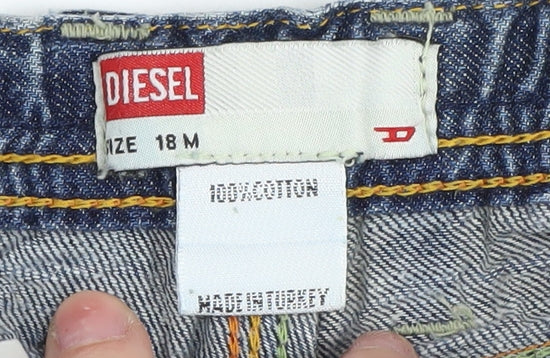 Diesel Unisex Baby Blue Cargo Jeans 18 Months