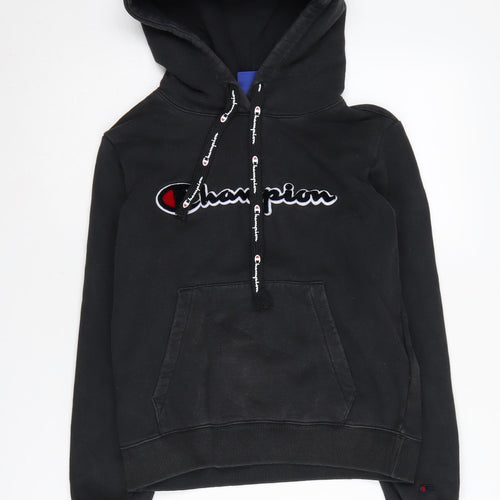 Champion Womens Black XS Hoodie Pullover Logo Casual
