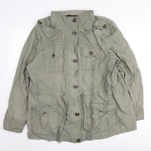 Marks and Spencer Women's Grey Military Jacket Size 20