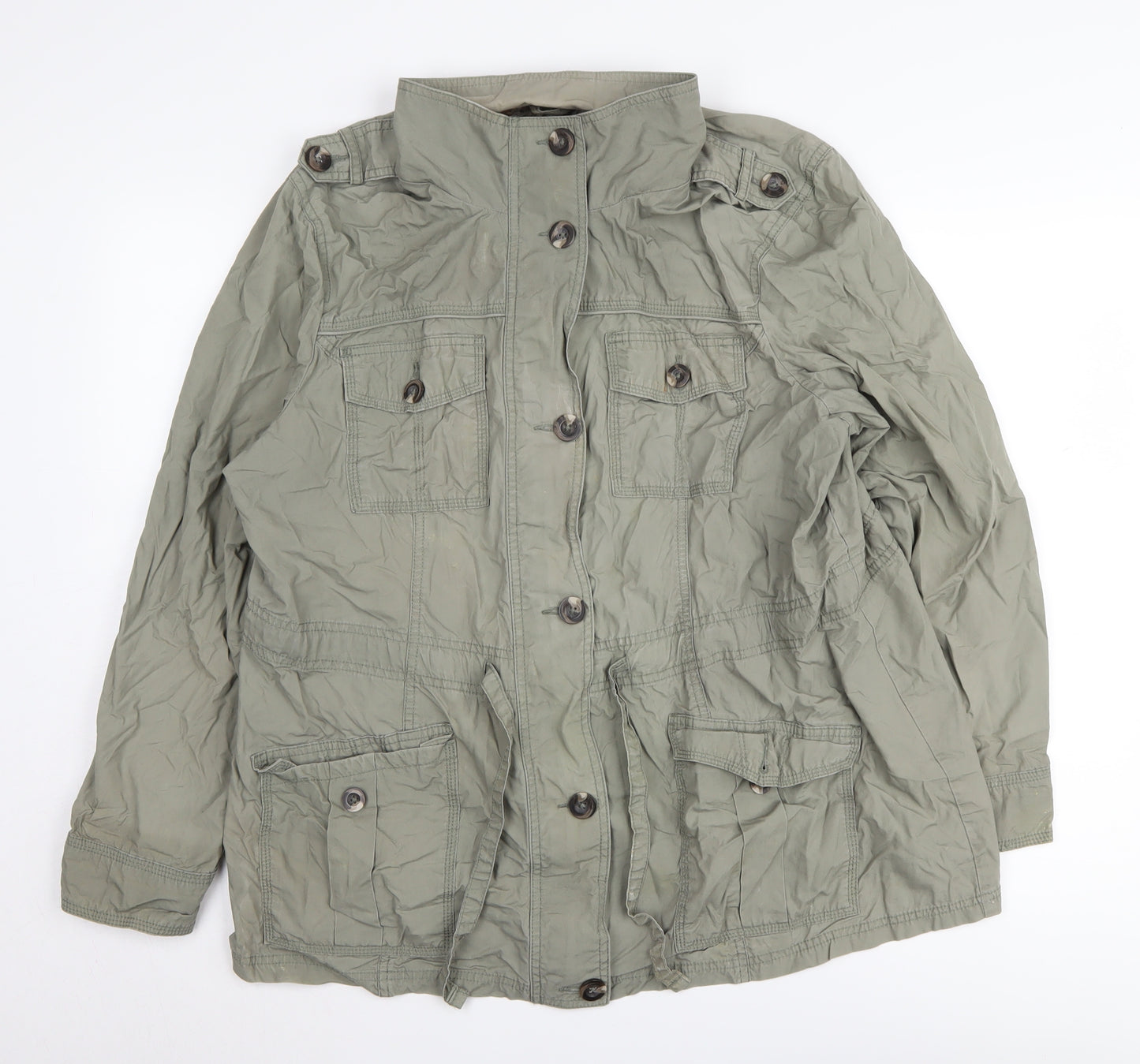 Marks and Spencer Women's Grey Military Jacket Size 20