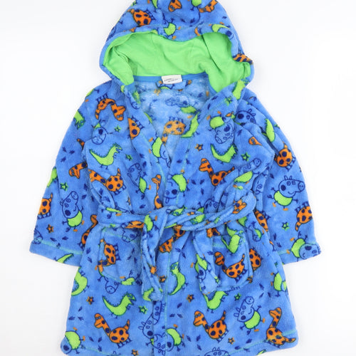 Peppa Pig Boys Blue Hooded Fleece Robe 4-5 Years