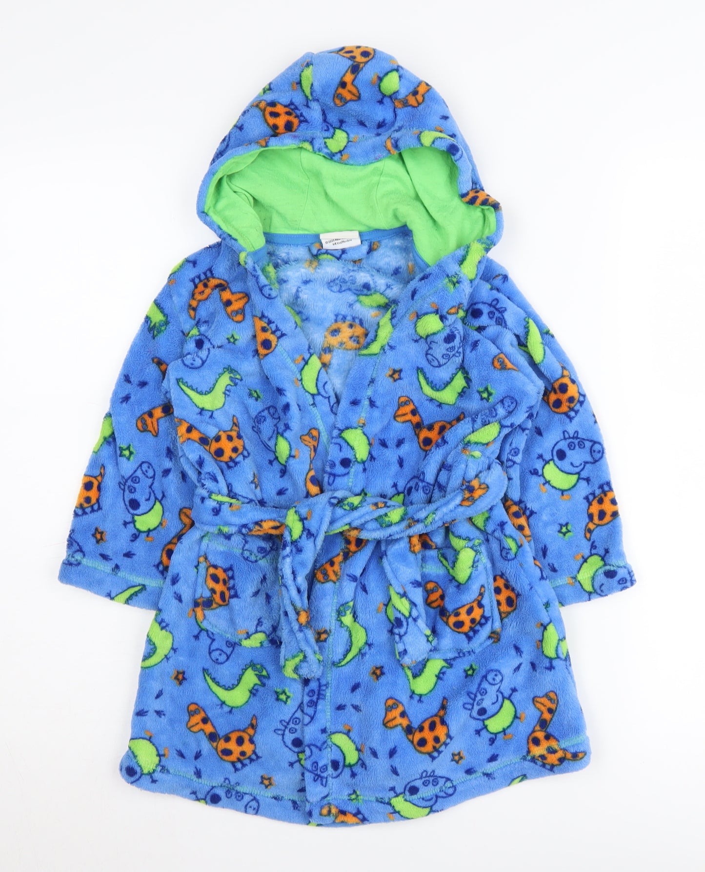 Peppa Pig Boys Blue Hooded Fleece Robe 4-5 Years
