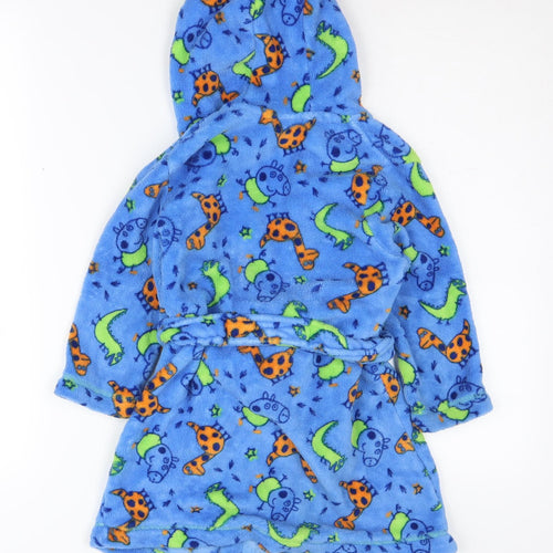 Peppa Pig Boys Blue Hooded Fleece Robe 4-5 Years