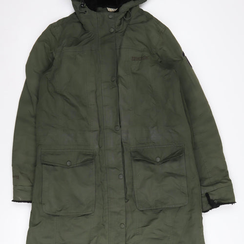 Regatta Women's Green Parka Coat UK 14 Hooded Water Resistant