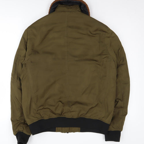 ASOS Men's Green Bomber Jacket, S, Zipped Pockets