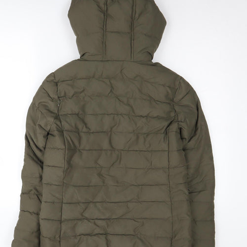 New Look Women's Green Puffer Jacket Size 10