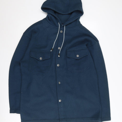 Evolution Men's Blue Hooded Fleece Jacket, Size S