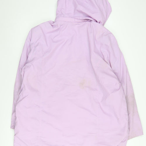 Damart Women's Pink XL Parka Jacket with Hood, Size 22/24