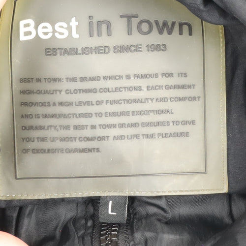 Best in Town Men's Black Regular Fit Jacket L