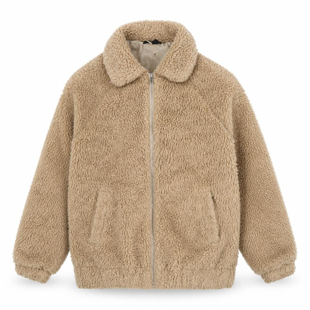 Front view of New Look Women's Beige Jacket, size 6, Casual
