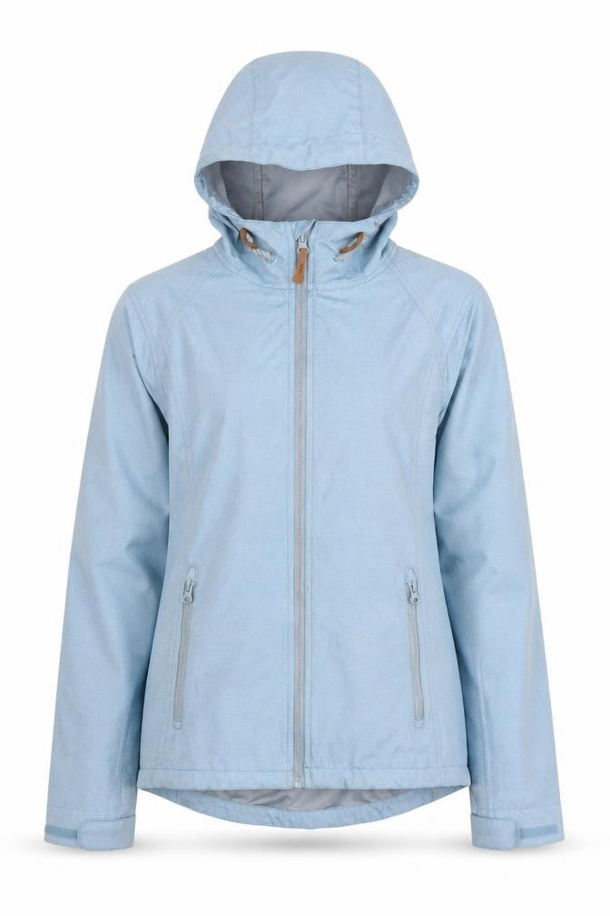 Front view of Mountain Warehouse Women's Blue Hooded Windbreaker Jacket