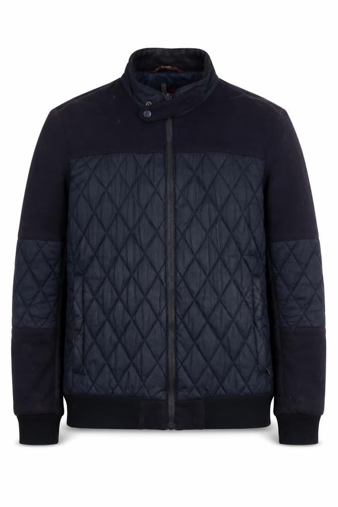 Front view of Zara Men's Black Quilted Jacket M Casual