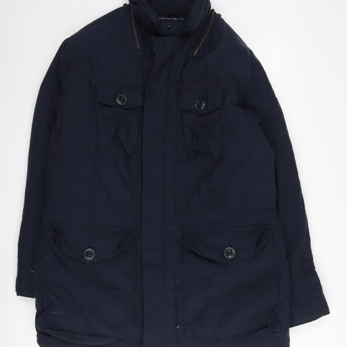 French Connection Men's Blue Parka Jacket - M