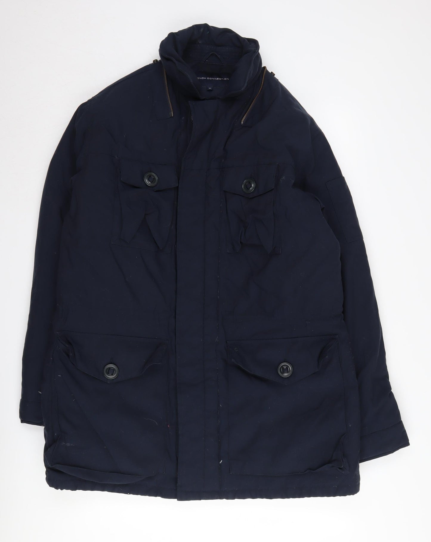 French Connection Men's Blue Parka Jacket - M