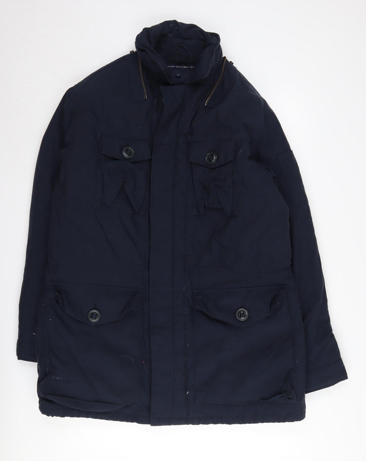 French Connection Men's Blue Parka Jacket - M